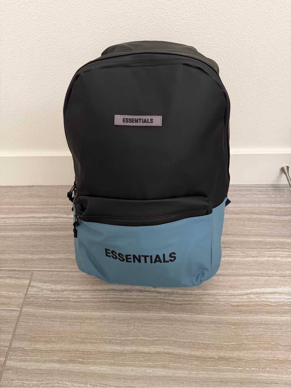 ESSENTIALS Black and Light Blue Two-Tone Men's Backpack